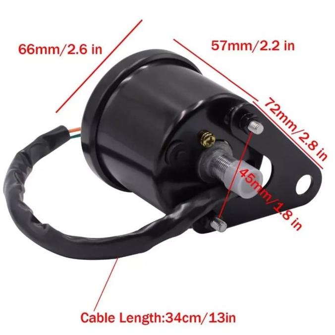 Tachometer Rpm Spidometer Bensin Digital Universal Speedometer Bulat