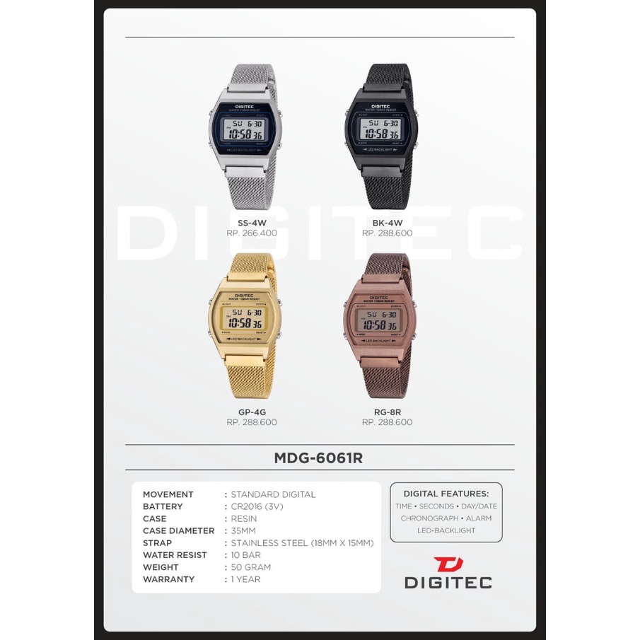 BISA COD !! jam tangan wanita DIGITEC 6061R FREE BOX FREE BATERAI CADANGAN DAN GARANSI terlaris termewah termurah kekinian terbaru