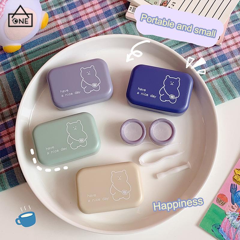 COD❤️Softlens Case Tempat Mini Kotak Soflens Warna Wadah Penyimpanan Lens Tekan Flip Cover Portable