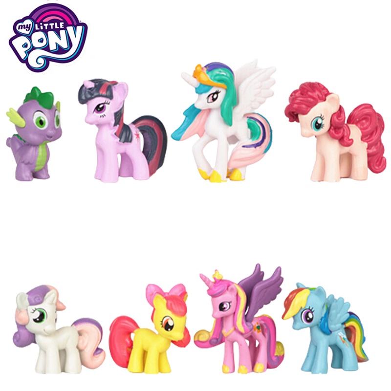 My Pony Model Little Figure Action 12Pcs/Set Hadiah Topper Mainan Unicorn Anak Kue