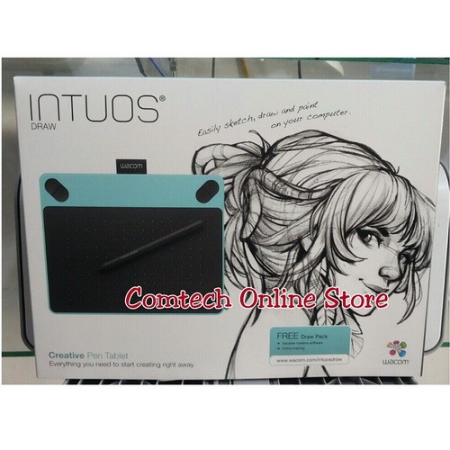 Wacom Intuos Draw Ctl490 Blue Pen Tablet Alat Desain Grafis Biru