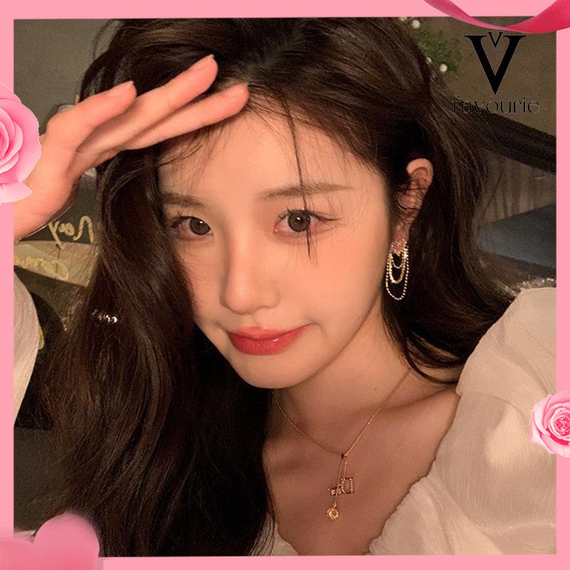 CODAnting rumbai Korea Rhinestone Berbentuk Hati Earrings Anting Tindik Perhiasan Wanita Fashion Murah Hadiah Perhiasan-FA