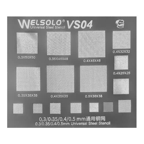 CETAKAN IC WELSOLO VS04 FOR 0.3/035/0.4/0.5MM UNIVERSAL STEEL STANCIL ORIGINAL