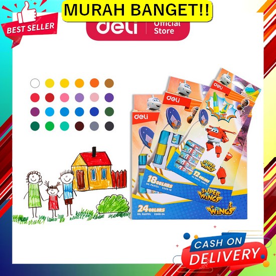 

Lakooe Crayon Set 68Pcs Pensil Warna Krayon Set Koper Alat Menggambar Deli Oil Pastel / Krayon 12/18/24 Warna Dengan Rautan Dan Pegangan Ec009