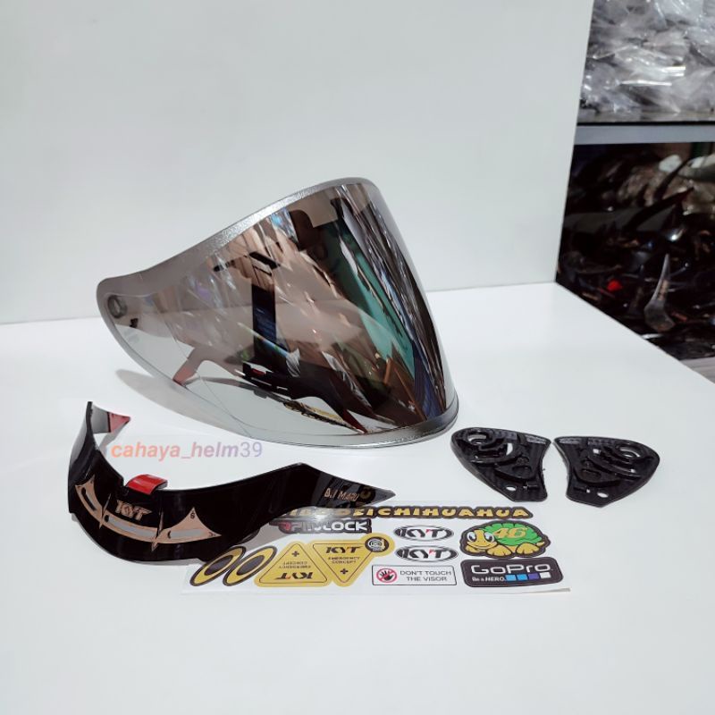 KAca Visor Helm Rainbow / pelangi Helm KYT DJmaru Galaxy INK Centro + spoiler kyt dj maru ink Centro kyt glaxy + stiker VISOR