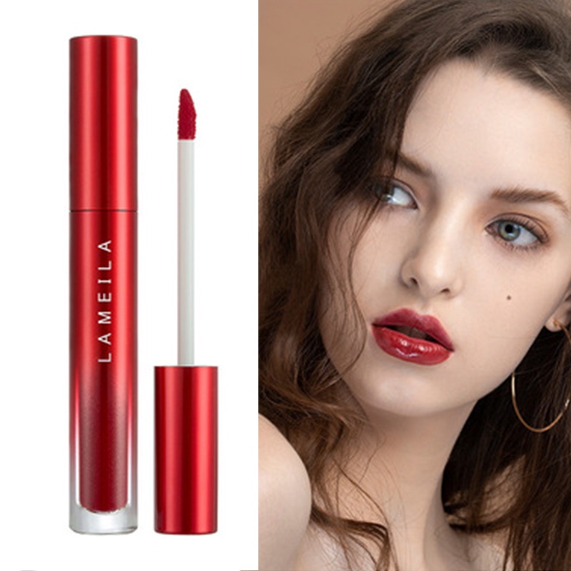 Lameila 2026 Lip Glaze Velvet Matte Lipstik Cair Pelembab Bibir Tahan Lama
