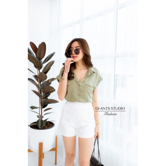 KEMEJA GIANTS BASIC BLOUSE IMPORT BANGKOK (BJFS131)