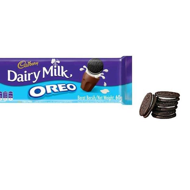 

limited Edition✔️Cadbury Dairy Milk Oreo 60 Gr coklat susu dengan krim oreo yang lembut - twinpack|RA6