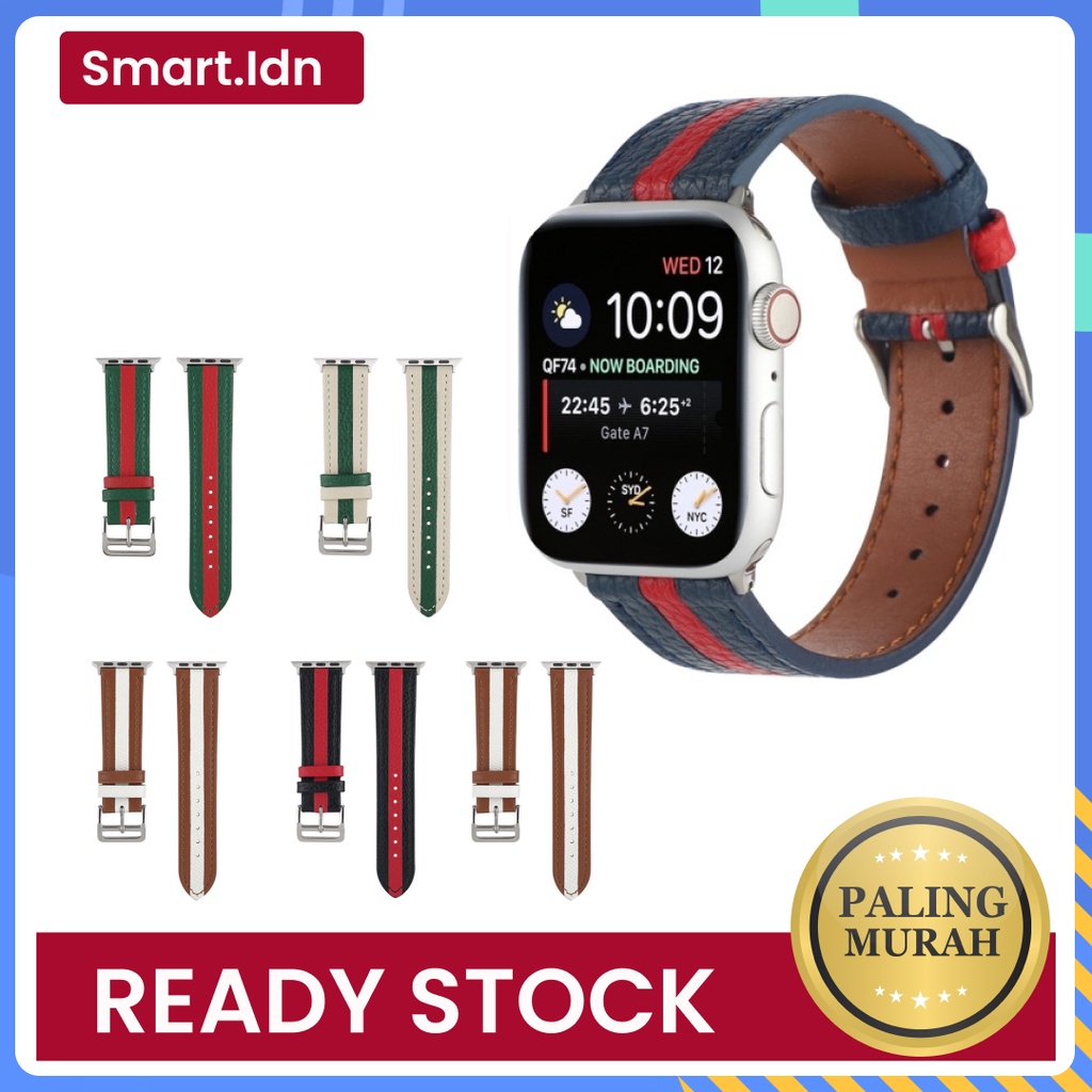 Strap Jam Tangan Apple Watch Kulit Leather Bahan Premium Untuk iWatch 8 7 6 SE 5 4 3 2 1