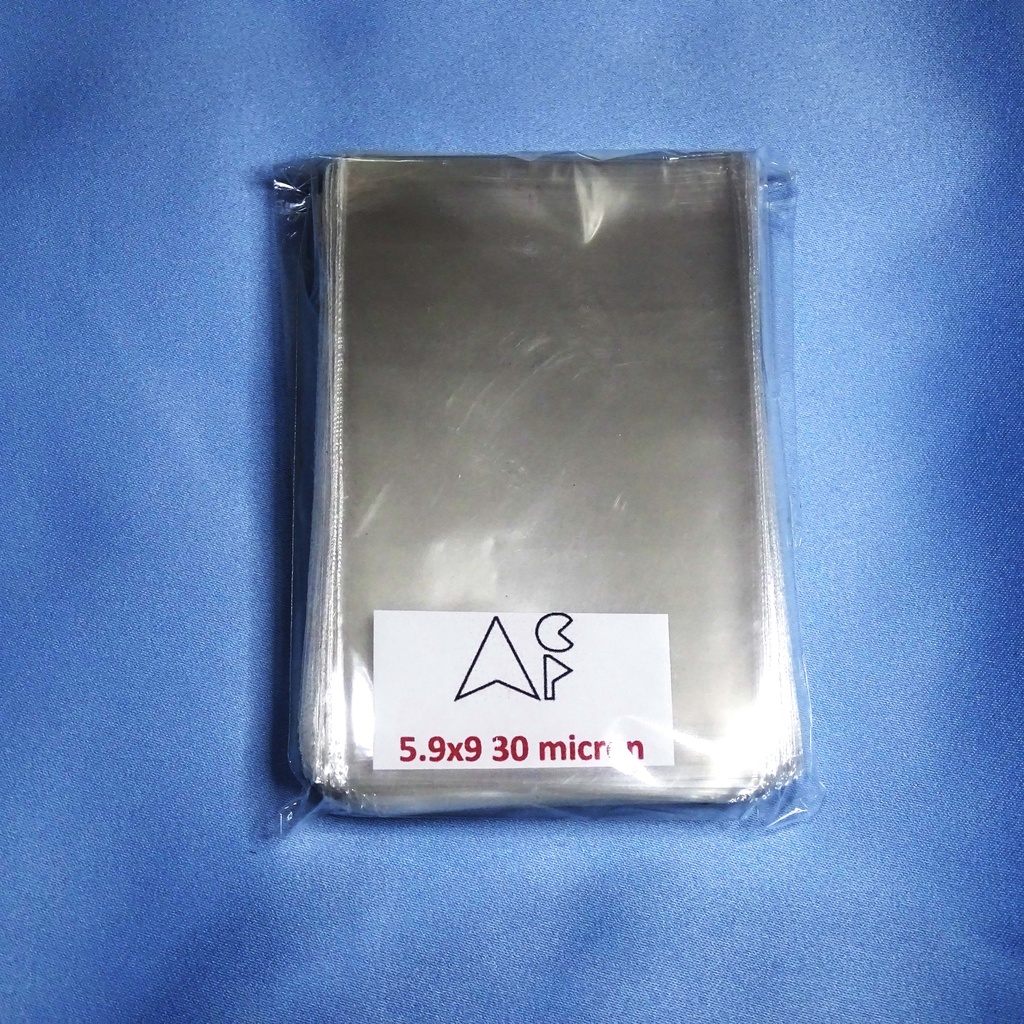 

READY 40 MICRON Plastik OPP 5.9x9 cm Tanpa Lem Tebal 40 Micron (Hasil Sortiran opp 6x9 cm yang kurang 1 mm) Isi 100 lembar
