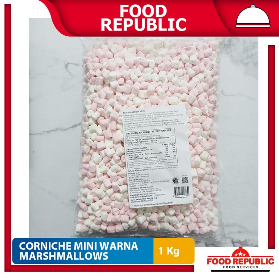 

Corniche Marshmallow Mini 1 Kg Marshmallows Warna Pink Putih Halal