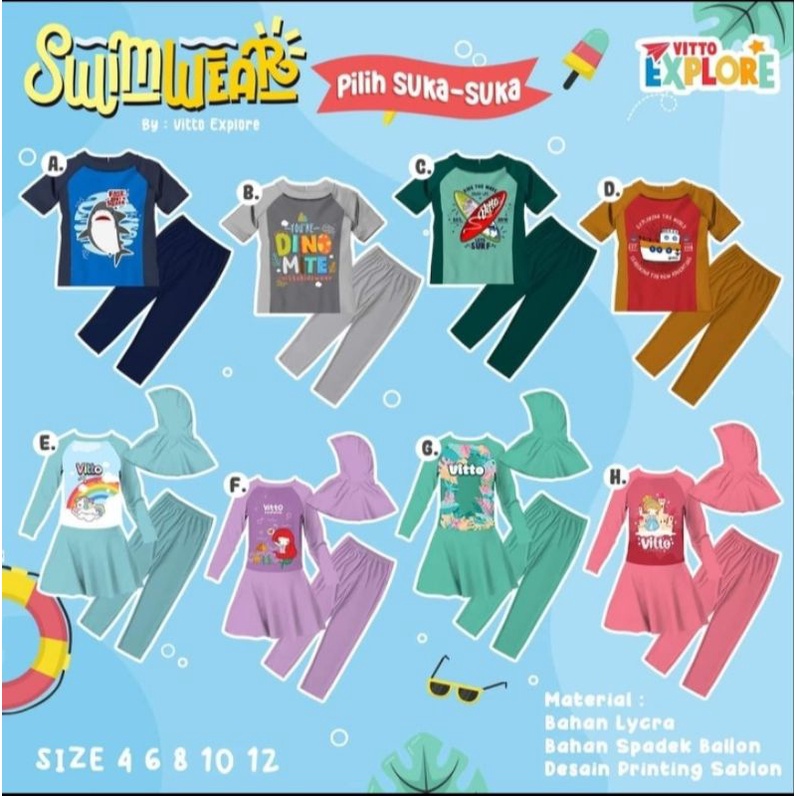 Baju renang anak vitto explore