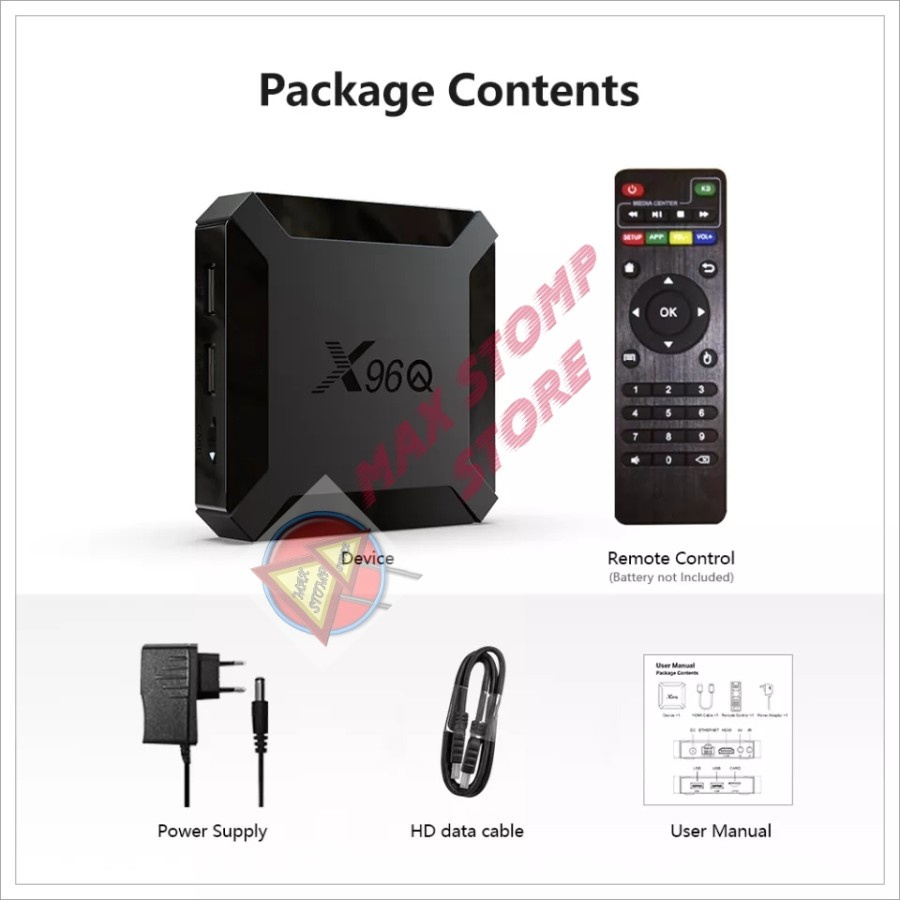STB X96Q AndroidTV Box Aplikasi Full Nonton Lokal Luar Negeri 2GB/16GB