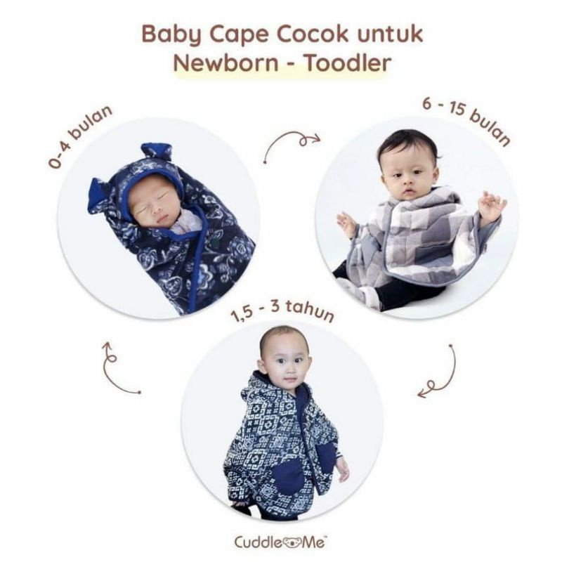 Babycape cuddleme jaket jubah bayi lucu cuddle me