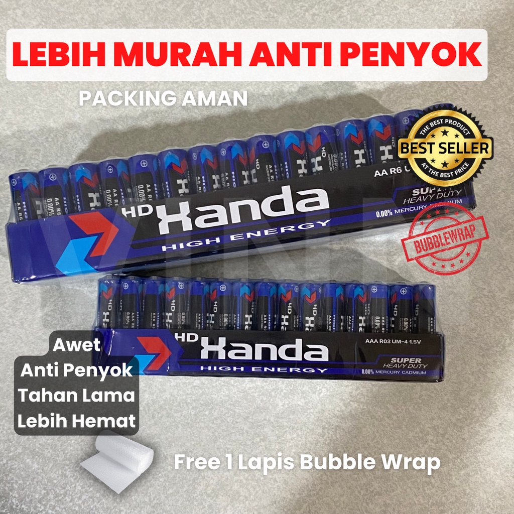 Baterai satuan 1 pcs XANDA HANDA AA / AAA 100 mAh 1.5V - Battery Batu Batre Batere Murah - Anti Bocor - Tahan Lama - Baterai Jam Dinding, Mainan Anak, Elektronik, Remot TV