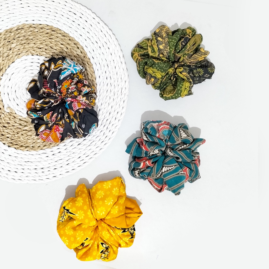 Scrunchie jumbo ikat rambut besar cemol cepol hijab tali rambut besar kuncir rambut hijab