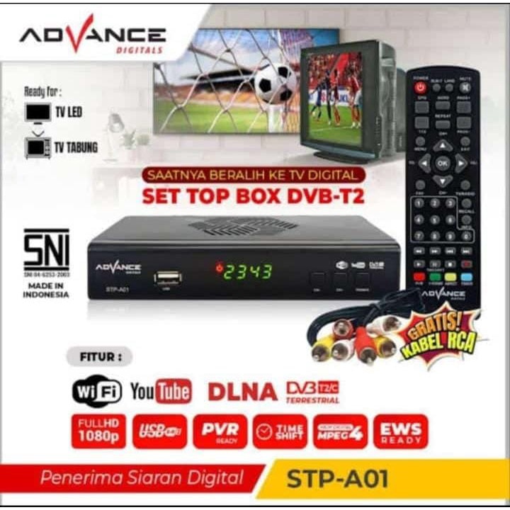 Set Top Box TV Digital STB Full HD Penerima Saluran TV Digital berkualitas ready stock original 100% STB Ruby STB Advance alat bantu siaran TV Digital