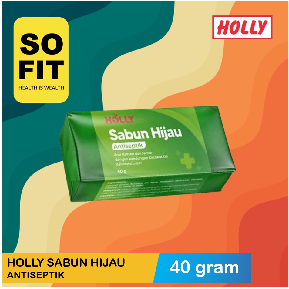 Holly Sabun Antiseptik  Hijau Box 40gr 60gr 80gr /  Antiseptik Anti Bakteri Jamur / Sabun