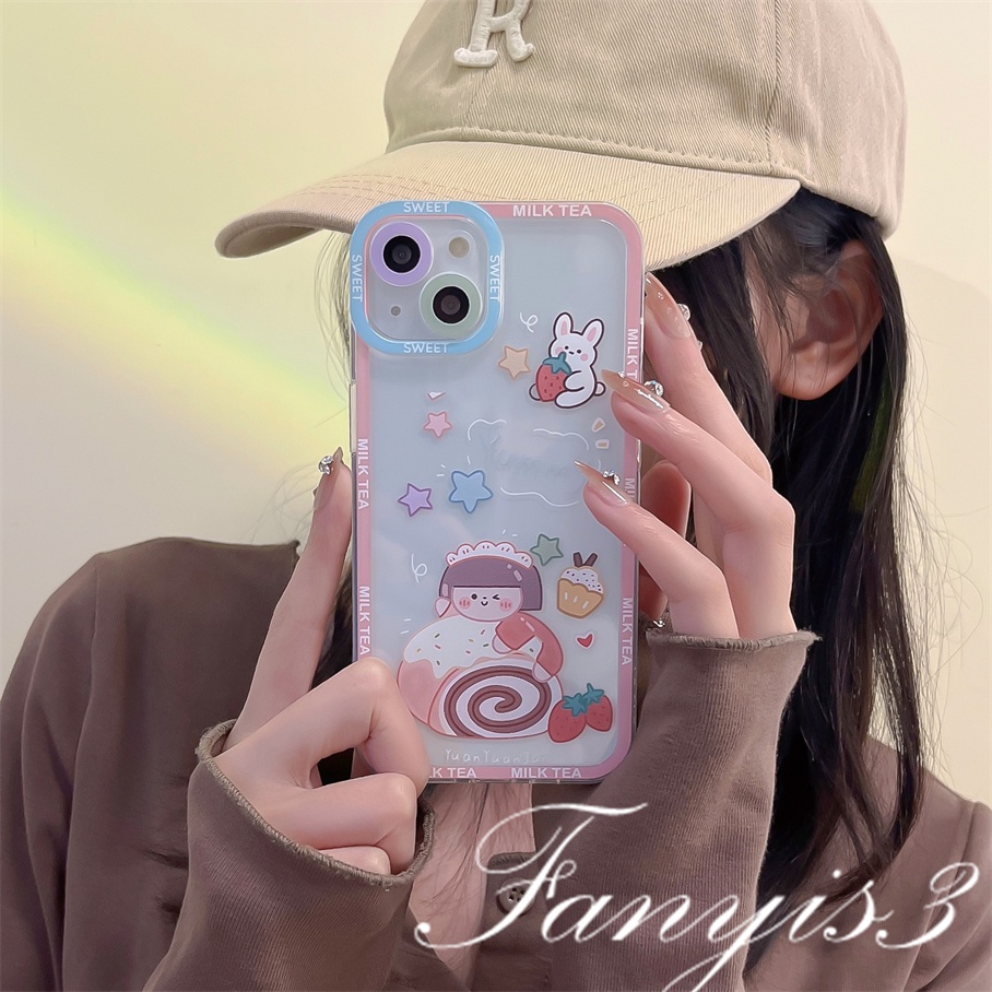 Samsung A14 A34 A54 M14 A04 A04s M23 A03 A13 A23 A33 A53 A73 A03s A02 A12 A22 A52 A72 A32 A51 A71 A50 A50s A30s A30 A20 A21s A31 A11 M53 Kartun Lucu Yuanyuanjun Casing Ponsel Bening TPU Soft Cover