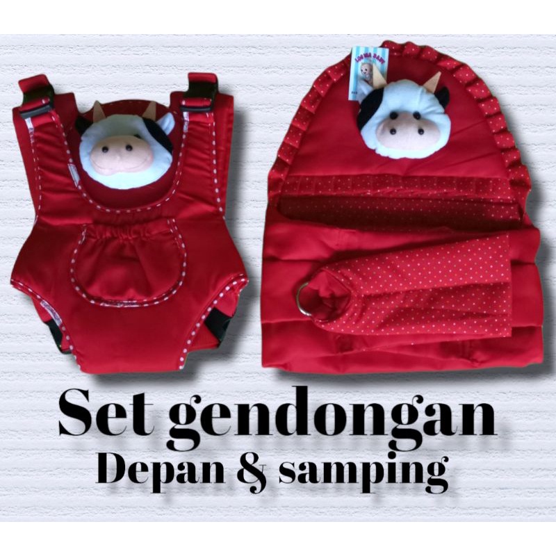 satu set gendongan bayi depan dan gendongan bayi samping topi asli