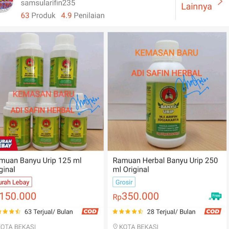 

Super Promo WT7VY Ramuan Banyu Urip 125 ml original Z94 ❄Big Sale