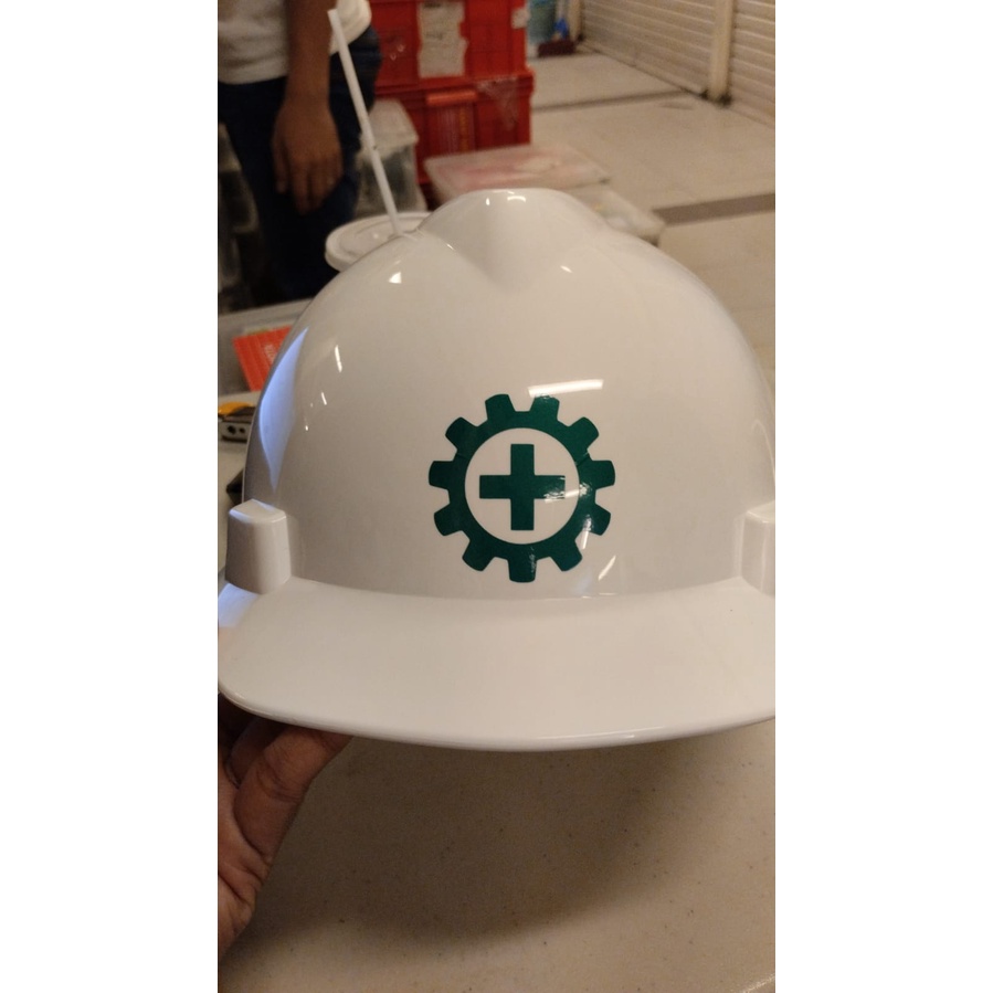 HELM PROYEK MSA LOKAL FASTRACK + TALI DAGU KARET + STIKER K3 HELM SAFETY