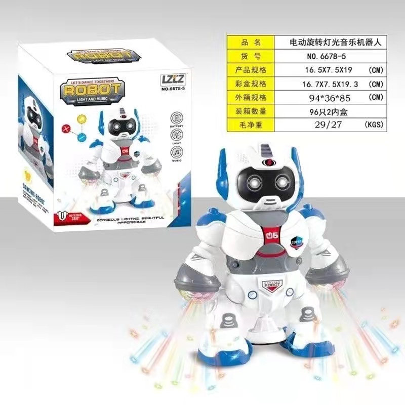 Mainan Anak Robot putih Dance/Robot Dance Musik LED