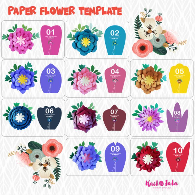 TEMPLATE / POLA PAPER FLOWER - PDF