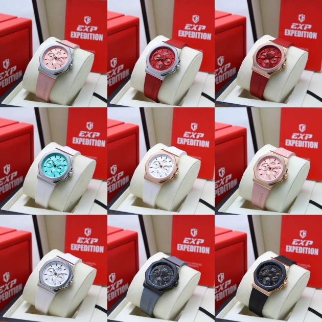 JAM TANGAN WANITA EXPEDITION E 6816 RUBBER ORIGINAL GARANSI RESMI 1 TAHUN