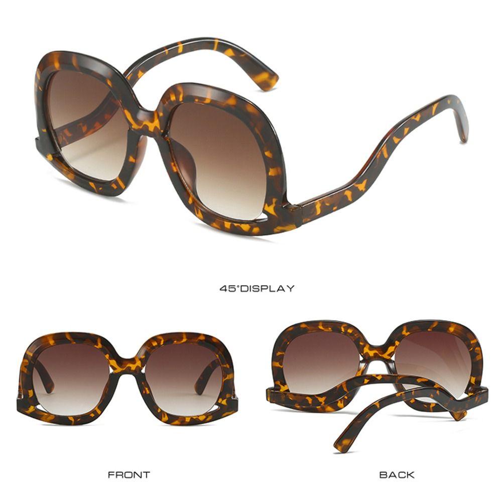 Kacamata Oval TOP UV400 Punk Leopard Shades Eyewear