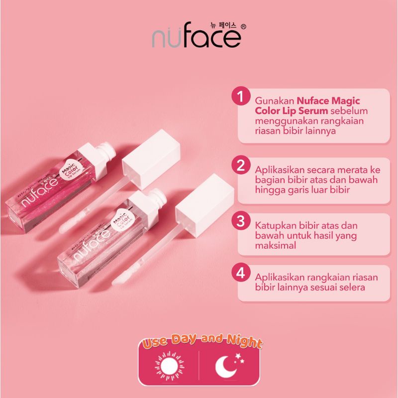 Nuface Magic Color Lip Serum Cutie Pink / Shiny Kisses
