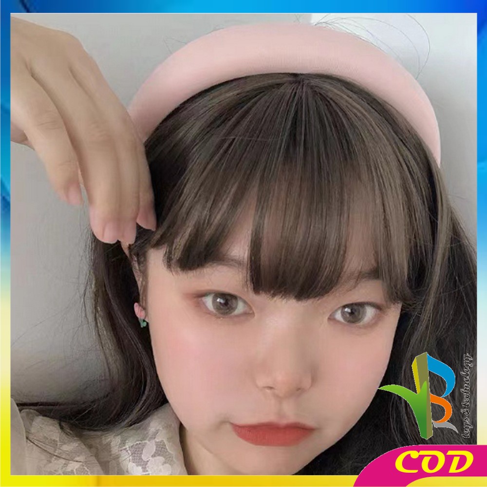 RB-C726 Bando Korea Wanita Bahan Kain Motif Polos Tebal Empuk Warna Pastel / Korean Cloud Headband Lembut Aksesoris Rambut Cewek Kekinian