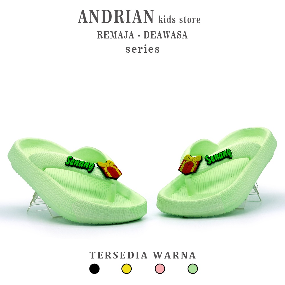 Andrian - Sandal anak perempuan - remaja dewasa Model jepit kekinian berkarakter pita NEW