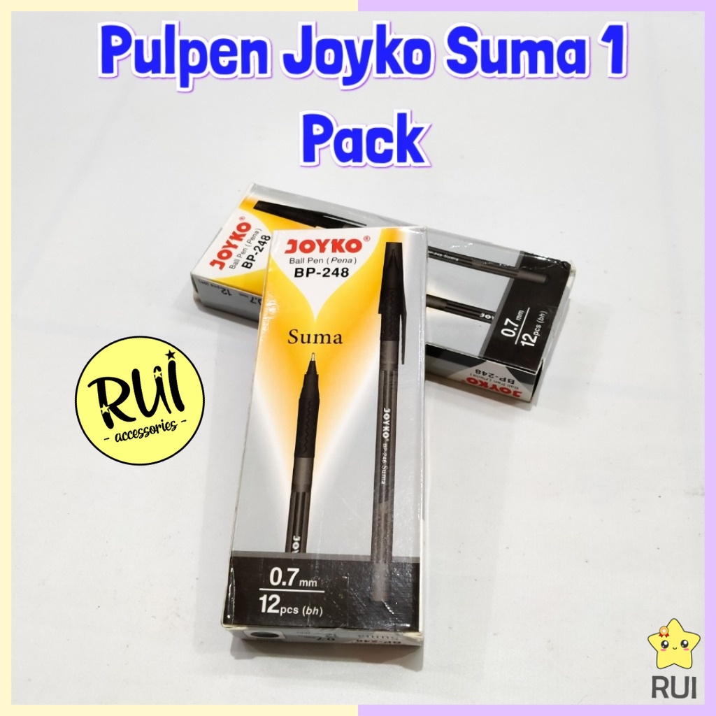 

1 Pak Isi 12 pcs PULPEN Joyko BP-248 Suma Pen Alat Tulis Sekolah Kantor Tinta Hitam Satu Pack Kotak Rui Acc