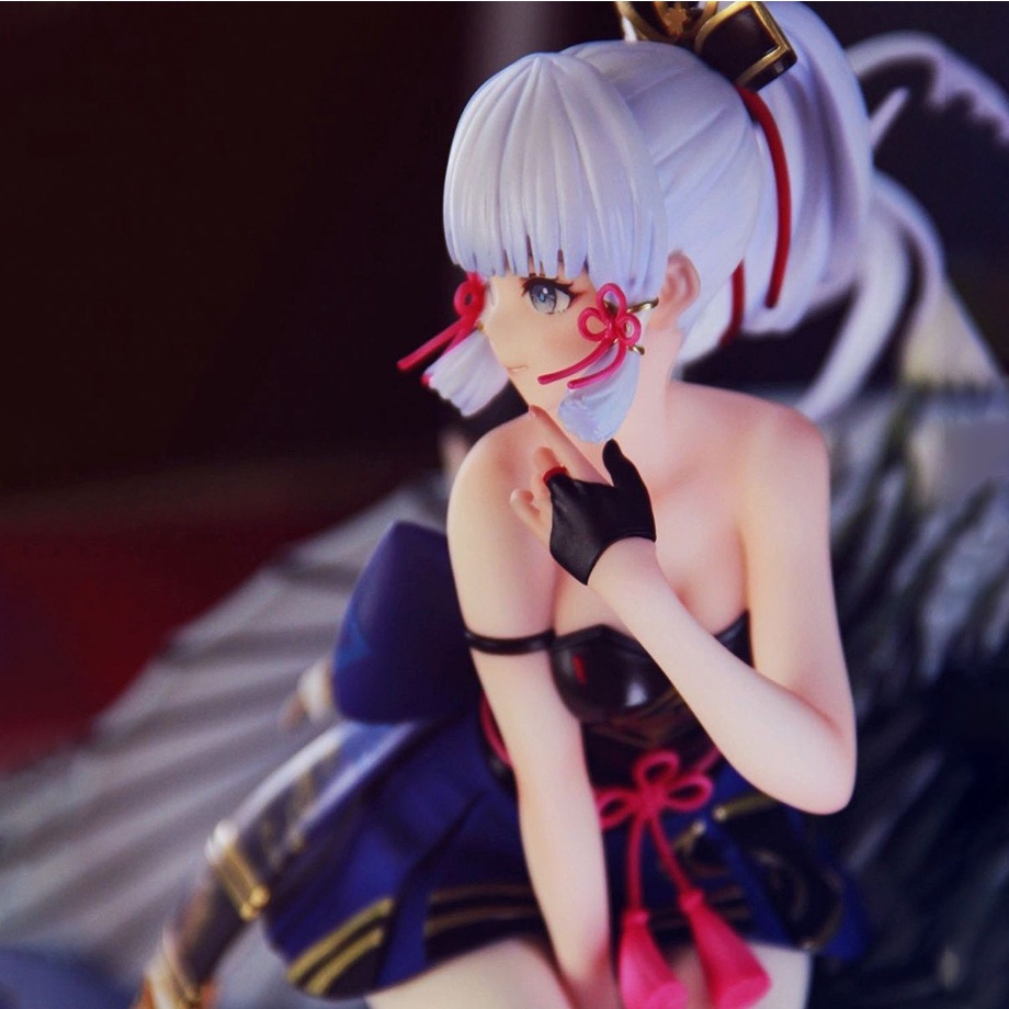 Genshin Impact Game Figure Kamisato Ayaka Duduk Ver 20cm PVC Action Figure Model Ornamen Mobil Dekorasi