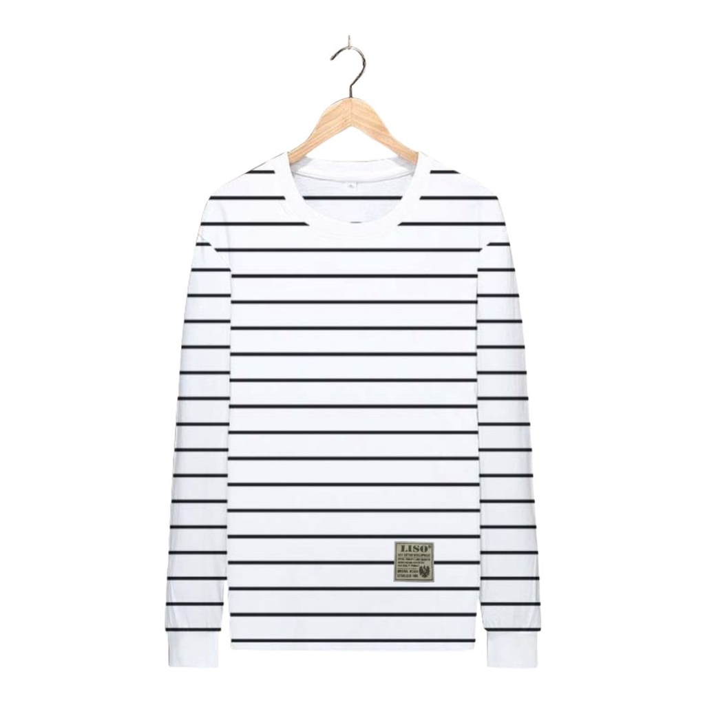 Afada - Kaos pria distro stripe salur garis belang blaster lengan panjang