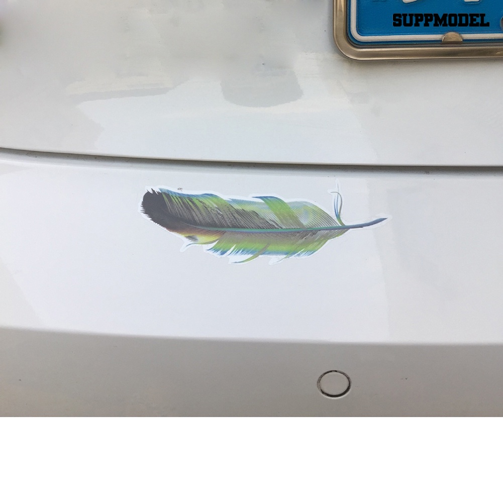 [Dekorasi] 1set Kreatif Bulu Warna-Warni Body Mobil Stiker Cermin Hias Decal Decor