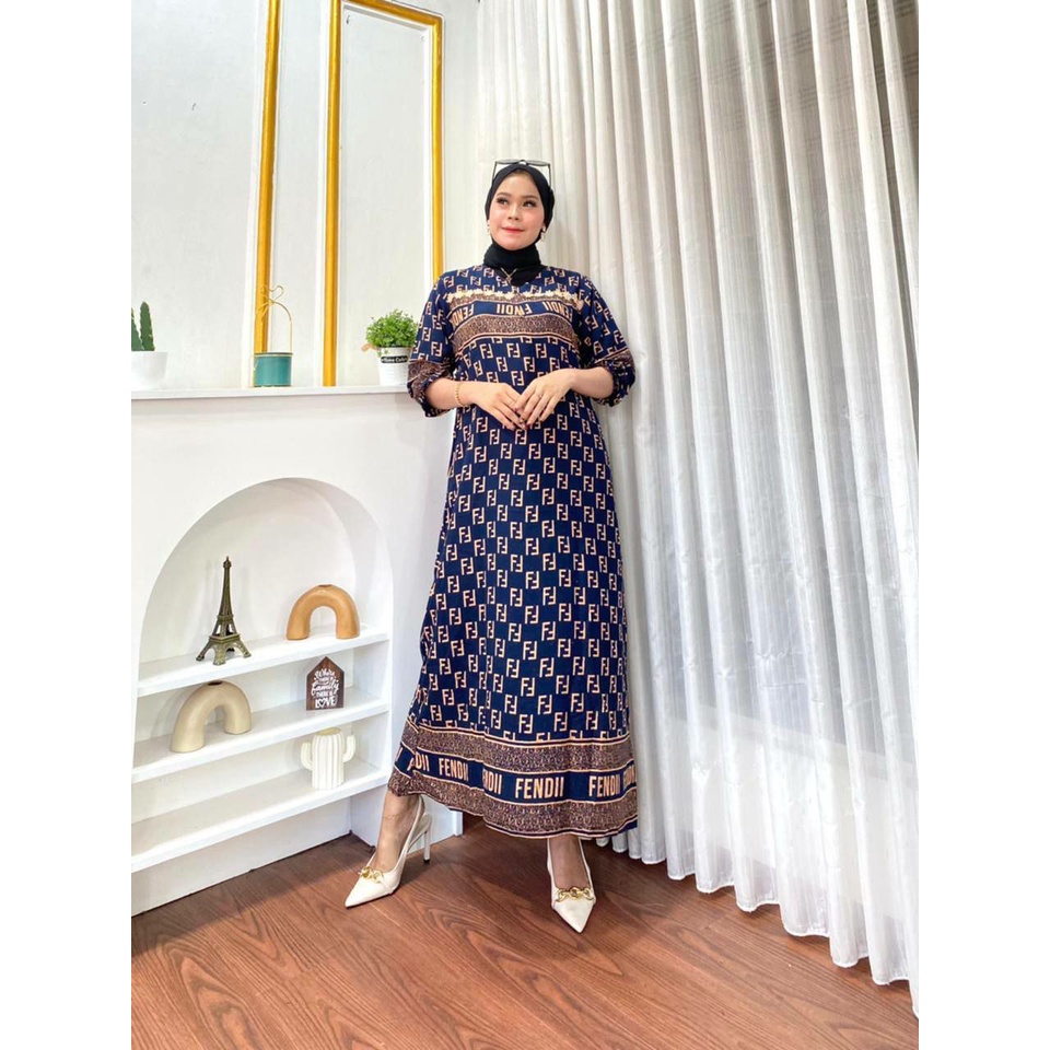 Gamis Rayon Homey Dress Terlaris Muslim Wear Syari Motif Terbaru