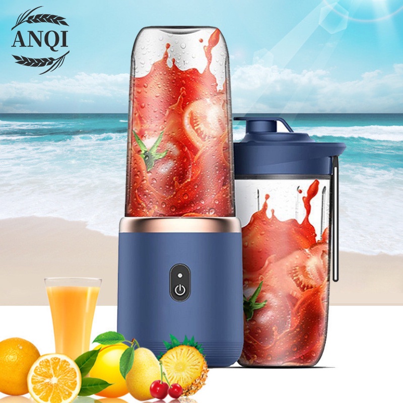 ANQI 1888 Kaca blender Portable 6 Mata Pisau Juicer Cup 300ml Usb Jus VS-1858