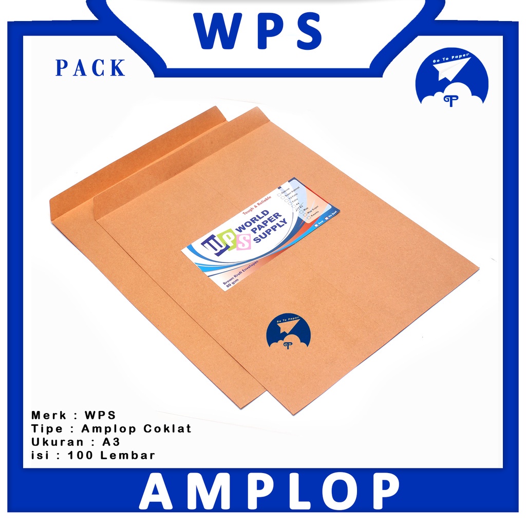 

WPS - Amplop Cokelat Polos Ukuran A3 80gsm - Pack