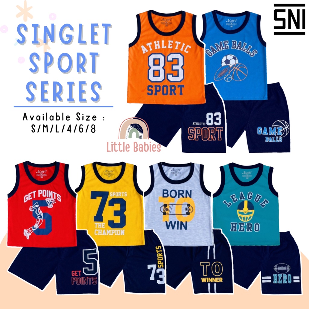 (PROMO 6.6) SETELAN BAJU ANAK COWOK 1-8 TAHUN &quot;SPORT SERIES&quot; / SETELAN BAJU ANAK KELFI