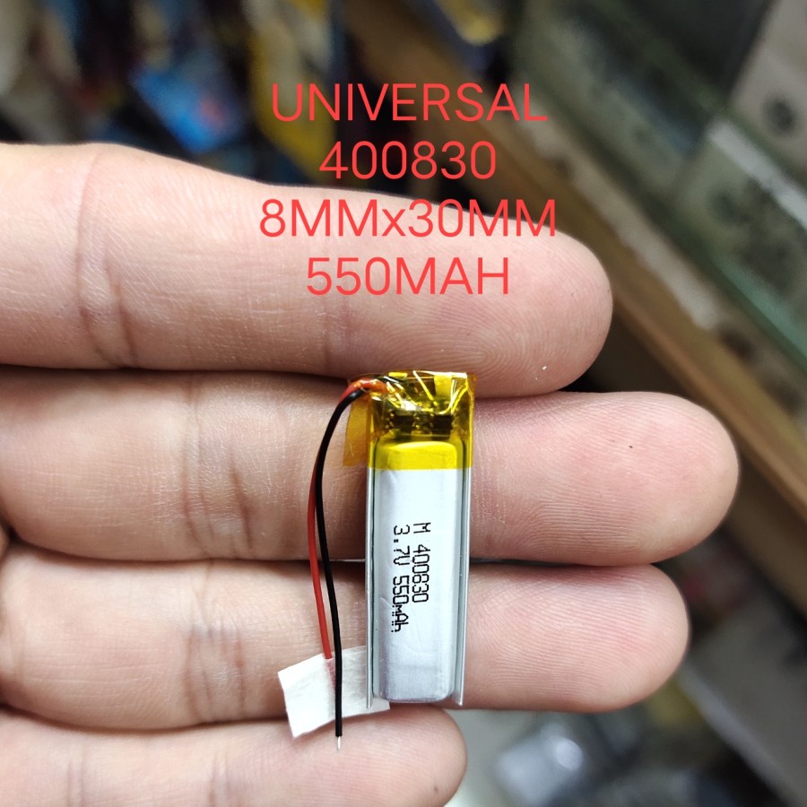 BATERAI UNIVERSAL 400830 ukuran 8mm x 30mm 550mah kabel 2 MANTUL