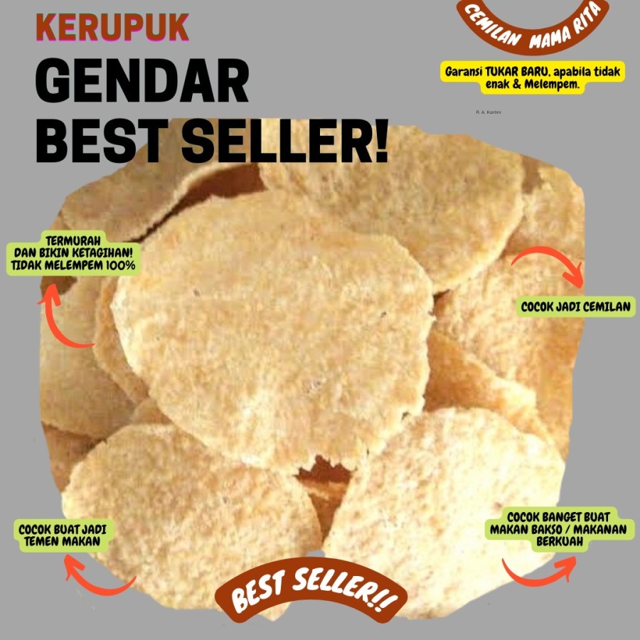 

Kerupuk Gendar matang BEST SELLER Cemilan Mama Rita 100g