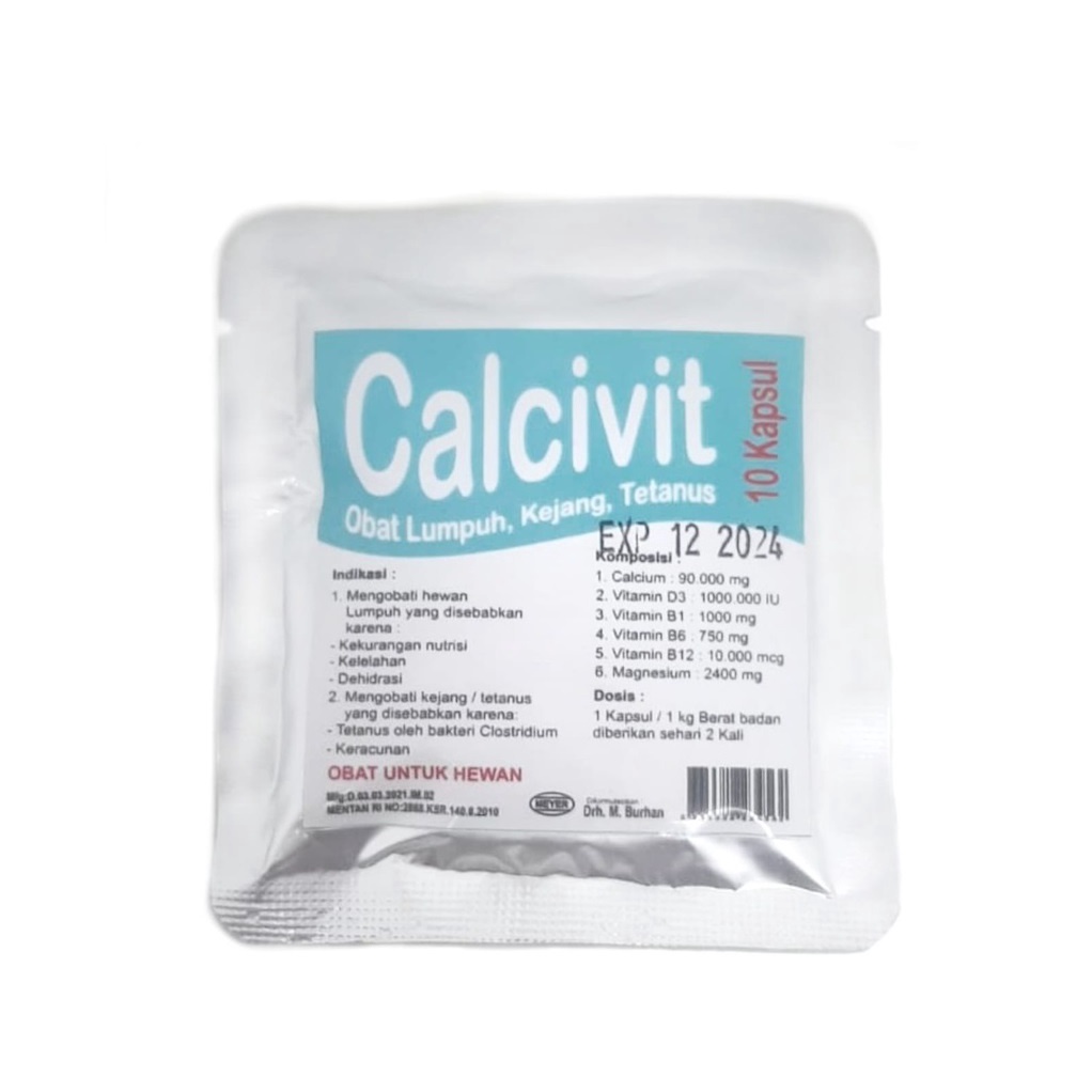 CALCIVIT 10 Tablet / Obat Lumpuh Kejang Dehidrasi Kucing &amp; Anjing Murah
