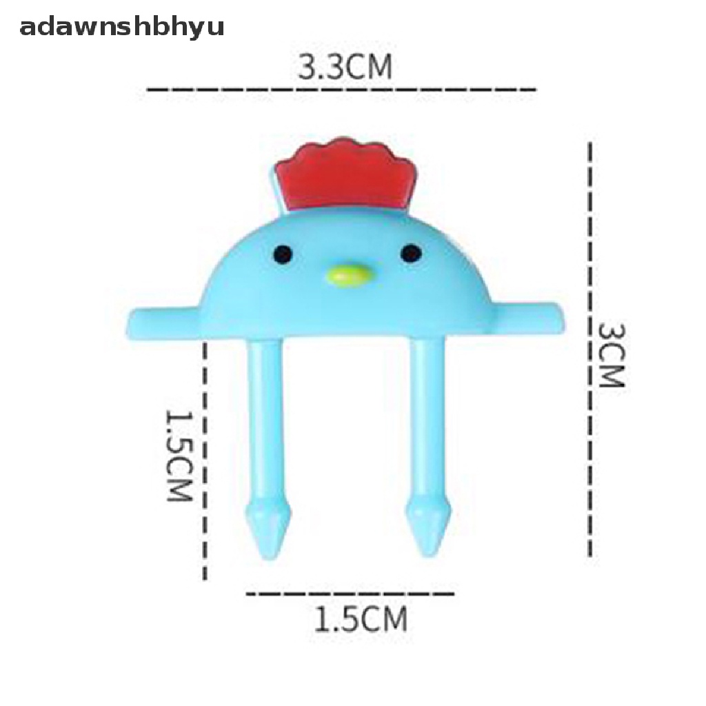 Adawnshbhyu 6 Pcs Kartun Hewan Buah Garpu Lucu Makanan Penutup Garpu Chick Fox Frog Bento Fork ID