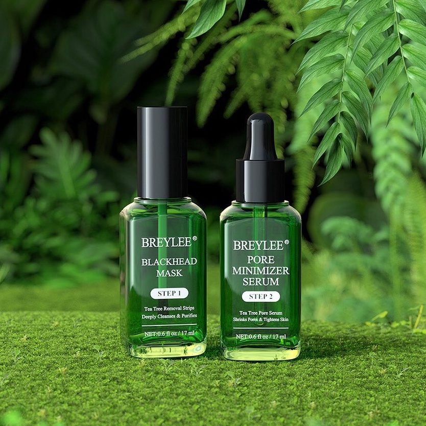 BREYLEE Step1 &amp; Step2 Blackhead Remover Set Step1 Blackhead Mask Step2 Pore Minimizer Serum
