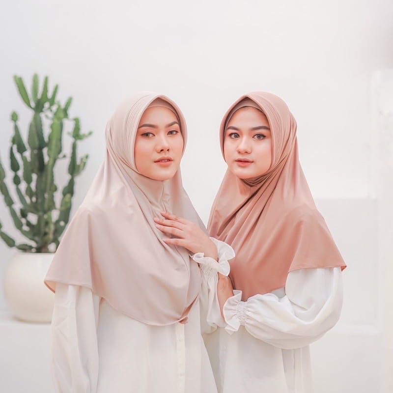 hijab Bergo Hamidah Jersey/bergo Jersey menutup dada/Hamidah sport