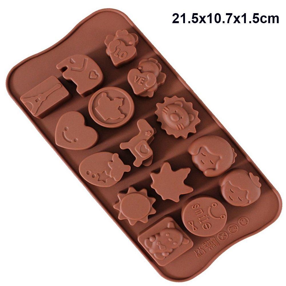 Solighter 2Pcs Cetakan Coklat Dekorasi Dapur Cookie Mould Candy Mold Food Grade