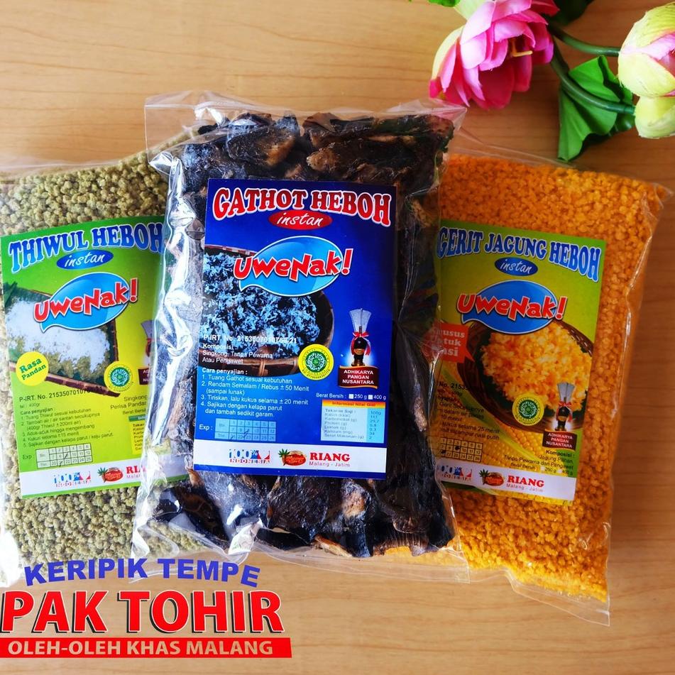 

め Gatot Tiwul Gerit Jagung (nasi jagung) Heboh Instan 400gr ㅎ