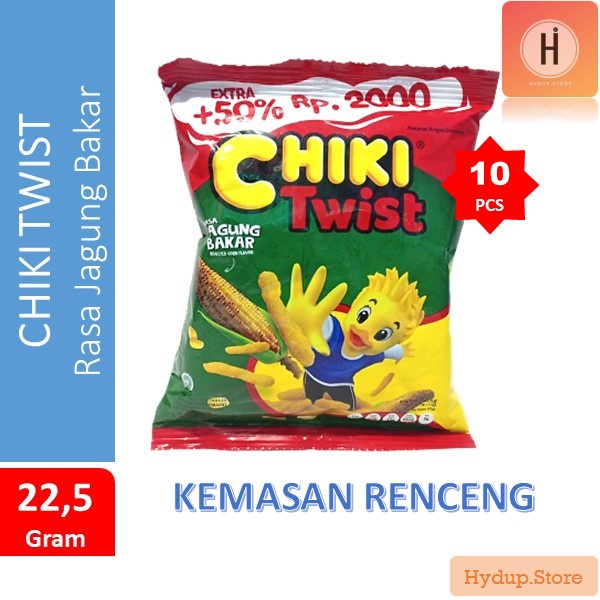 

Chiki Twist Rasa Jagung Bakar Renceng isi 10 pcs Kemasan 22,5 Gram